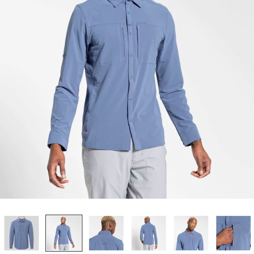 Blue Lightweight Shirt Jacket with Classic Collar